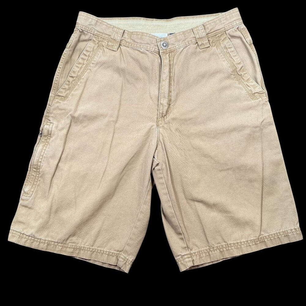 Columbia Mens Omni-Shield Khaki Cargo Shorts 32W Advanced Repellency Durable